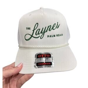 Otto The Laynes Palm Beach Snapback Hat Unisex OSFM Retro Trucker‎ Mesh Rope Cap